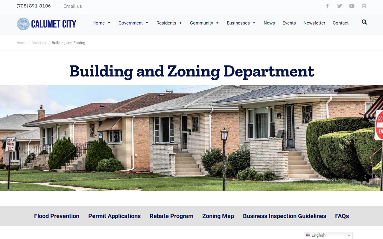 Calumet City Building and Zoning records page