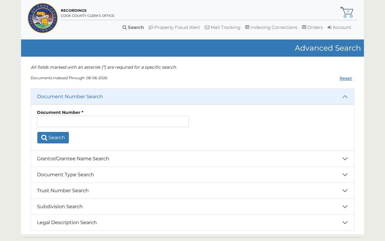 Cook County advanced deed fields for Calumet City
